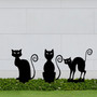 Spooky Black Cat Metal Sign Outdoor Decor For Halloween Garden Art