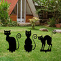 Spooky Black Cat Metal Sign Outdoor Decor For Halloween Garden Art