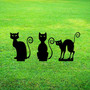 Spooky Black Cat Metal Sign Outdoor Decor For Halloween Garden Art