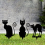 Spooky Black Cat Metal Sign Outdoor Decor For Halloween Garden Art