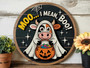 Cute Ghost Cow Boo Crew Wood Sign For Halloween Porch Decor - Farmhouse Style