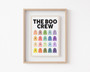 Trendy Boo Crew Ghost Wood Sign - Cute Retro Halloween Wall Art For Indoor Decoration