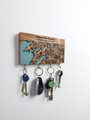 Personalized Contemporary Key Holder For Wall - Family Map Key Holder - Housewarming Gifts