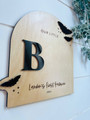 Personalized First Halloween Wood Sign - Baby's Newborn Photo Prop & Baby Shower Gift With Footprints Design