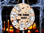 Personalized Ghost Dog Theme Wood Sign - Cute Halloween Decor For Entryway & Family Gift