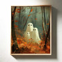 Halloween ghost family canvas in soft watercolor style, personalized family names, charming for kids' playroom or hallway