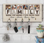 Personalized Family Key Holder - Custom Photo Wooden Sign For Entryway DéCor Gift