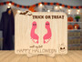 Custom First Halloween Footprint Wood Sign For Kids - Touching Gift