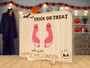 Custom First Halloween Footprint Wood Sign For Kids - Touching Gift
