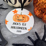 Ceramic First Halloween Pumpkin Ornament Keepsake - Personalized Gift For Baby's First Halloween DéCor