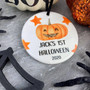 Ceramic First Halloween Pumpkin Ornament Keepsake - Personalized Gift For Baby's First Halloween DéCor