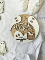 Personalized Baby's First Halloween Wooden Sign - Pumpkin Ghost Design - Thoughtful Nursery Decor