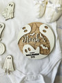 Personalized Baby's First Halloween Wooden Sign - Pumpkin Ghost Design - Thoughtful Nursery Decor