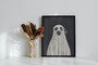 Spooky Black Labrador Ghost Dog Canvas - Halloween Dog Art Decor For Living Room