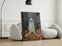 Spooky Ghost Dog Canvas Print - Vintage Halloween Decor For Dog Lovers