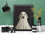 Personalized Ghost Dog Wall Art Canvas - Golden Retriever In Ghost Costume For Halloween Home DéCor