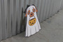 Halloween Ghost Dog UV Wood Sign - Cute Labrador Golden Retriever Jack-O'-Lantern Window Hanging Decoration
