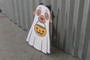Halloween Ghost Dog UV Wood Sign - Cute Labrador Golden Retriever Jack-O'-Lantern Window Hanging Decoration