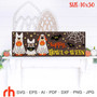 Spooky Ghost Dog Wood Sign - Halloween Mantel Decor For Pet Lovers