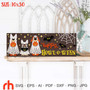 Spooky Ghost Dog Wood Sign - Halloween Mantel Decor For Pet Lovers