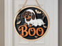 Spooky Ghost Dog Wooden Door Hanger - Dachshund Halloween Decor For Pet Lovers