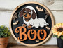 Spooky Ghost Dog Wooden Door Hanger - Dachshund Halloween Decor For Pet Lovers