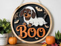 Spooky Ghost Dog Wooden Door Hanger - Dachshund Halloween Decor For Pet Lovers