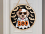 Cute Ghost Dog Wooden Sign With Heart Glasses For Fall Porch Decor - Funny Halloween Wall Art
