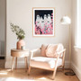 Ghost Family Canvas With Pink Flowers - Spooky Cute Wall Art For Girl's Magical Room