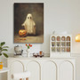 Cute Ghost With Pumpkin Canvas For Dark Academia Halloween Party DéCor