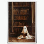 Vintage Ghost Halloween Canvas For Living Room - Spooky Dark Academia Art Decor