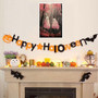 Ghost Halloween Canvas: Cute Ghosts On Swing - Retro Surreal Wall Art For Bedroom And Dorm Decor