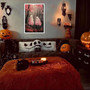 Ghost Halloween Canvas: Cute Ghosts On Swing - Retro Surreal Wall Art For Bedroom And Dorm Decor