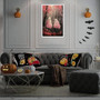Ghost Halloween Canvas: Cute Ghosts On Swing - Retro Surreal Wall Art For Bedroom And Dorm Decor