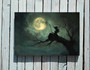 Dark Cottagecore Moon Halloween Canvas - Mystical Wall Art For Spooky Decor