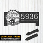 Personalized Halloween Metal Address Sign With Black Cat And Pumpkins - Custom Yard Plaque For Outdoor DéCor