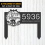 Personalized Halloween Metal Address Sign With Black Cat And Pumpkins - Custom Yard Plaque For Outdoor DéCor