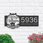 Personalized Halloween Metal Address Sign With Black Cat And Pumpkins - Custom Yard Plaque For Outdoor DéCor