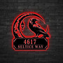 Gothic Style Halloween Address Metal Sign With Raven Led Light - Custom House Number For Spooky Home Decor