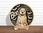 Funny Halloween Ghost Dog Wooden Decor | Pitbull Scary Fall Porch Sign | Boo Ghost Costume Theme