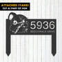 Personalized Halloween Address Sign - Witch Haunted House Outdoor Metal Plaque For Yard