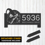 Personalized Halloween Address Sign - Witch Haunted House Outdoor Metal Plaque For Yard