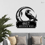 Custom Gothic Raven Address Metal Sign For Halloween Decor