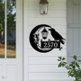 Spooky Raven And Moon Metal Address Sign For Halloween Homes