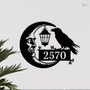 Spooky Raven And Moon Metal Address Sign For Halloween Homes