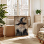 Spooky Witch Rabbit Canvas For Halloween Witches - Cottagecore Gothic Animal Portrait