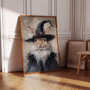 Spooky Witch Rabbit Canvas For Halloween Witches - Cottagecore Gothic Animal Portrait