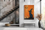 Cute Halloween Witches Cat Canvas Wall Art With Spooky Pumpkin - Perfect For Cat Lovers' Witchy Room DéCor