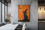 Cute Halloween Witches Cat Canvas Wall Art With Spooky Pumpkin - Perfect For Cat Lovers' Witchy Room DéCor