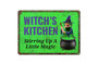 Rustic Halloween Witches Metal Sign For Witch's Kitchen Decor - Vintage Style